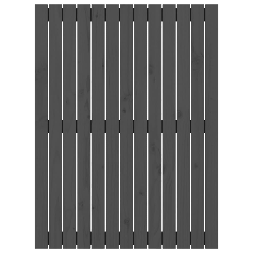 vidaXL Κεφαλάρι Τοίχου Γκρι 82,5x3x110 εκ. από Μασίφ Ξύλο Πεύκου