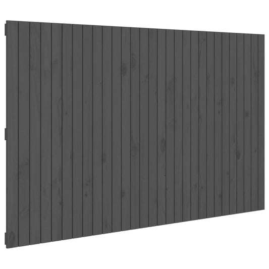 vidaXL Κεφαλάρι Τοίχου Γκρι 185x3x110 εκ. από Μασίφ Ξύλο Πεύκου