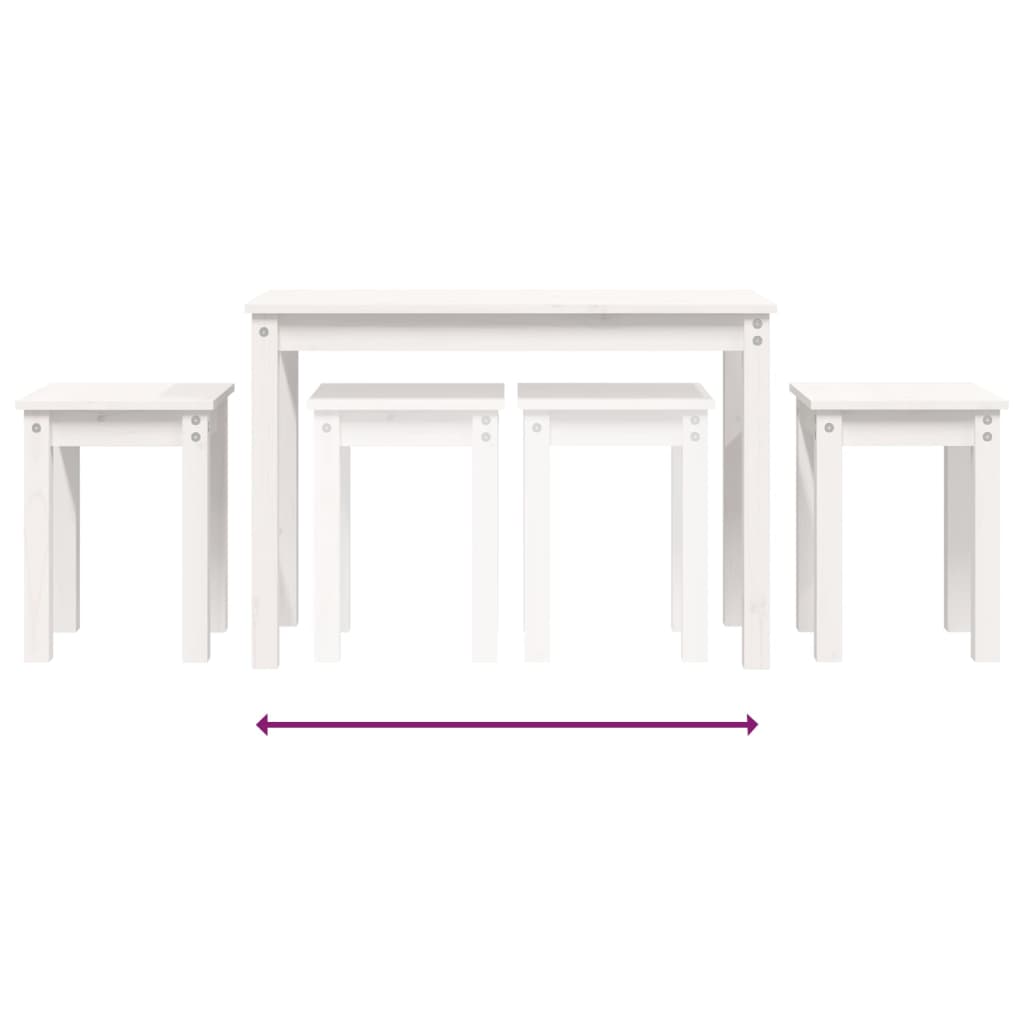 vidaXL Τραπεζάκια Ζιγκόν 3 τεμ. Λευκά από Μασίφ Ξύλο Πεύκου