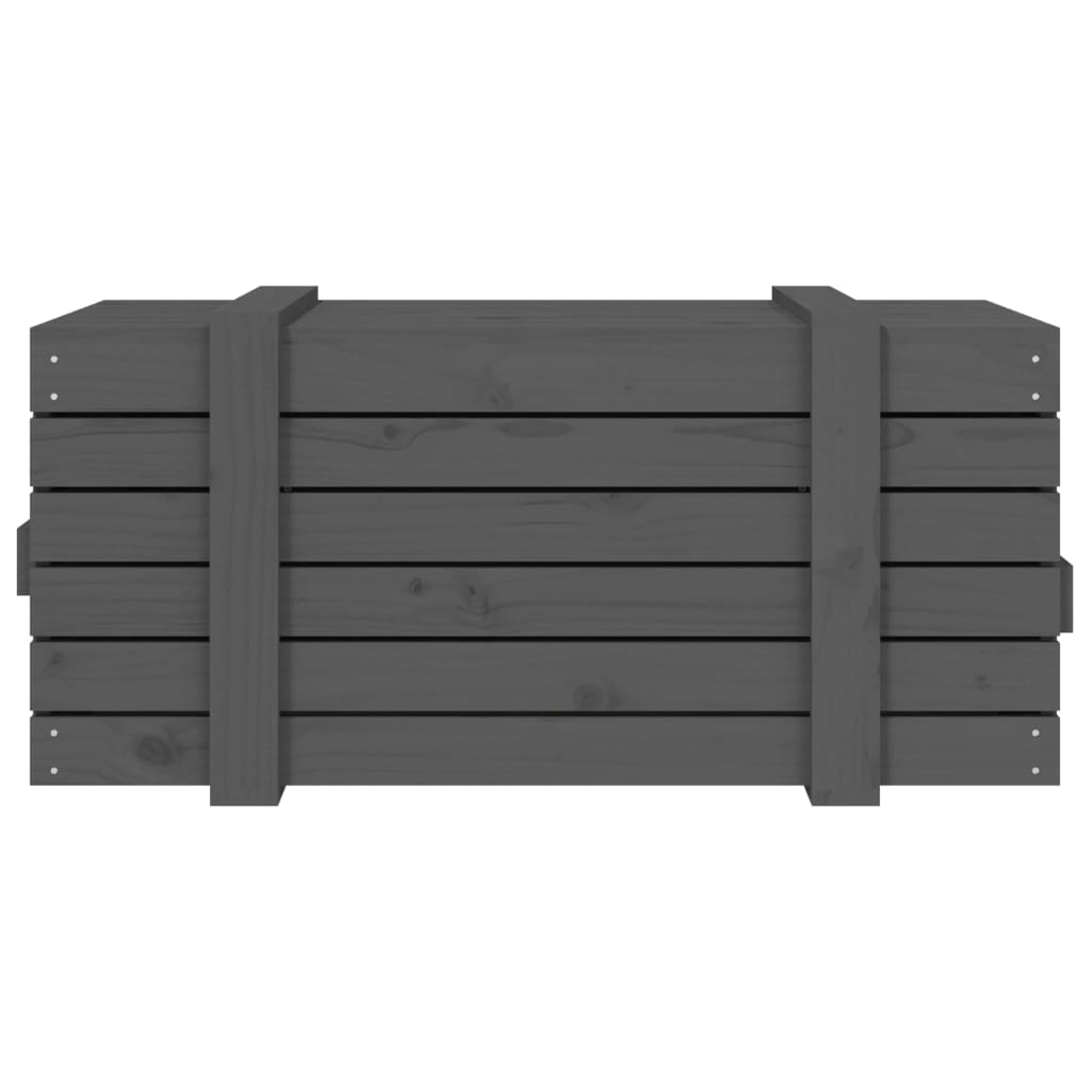 vidaXL Κουτί Αποθήκευσης Γκρι 91x40,5x42 εκ. από Μασίφ Ξύλο Πεύκου