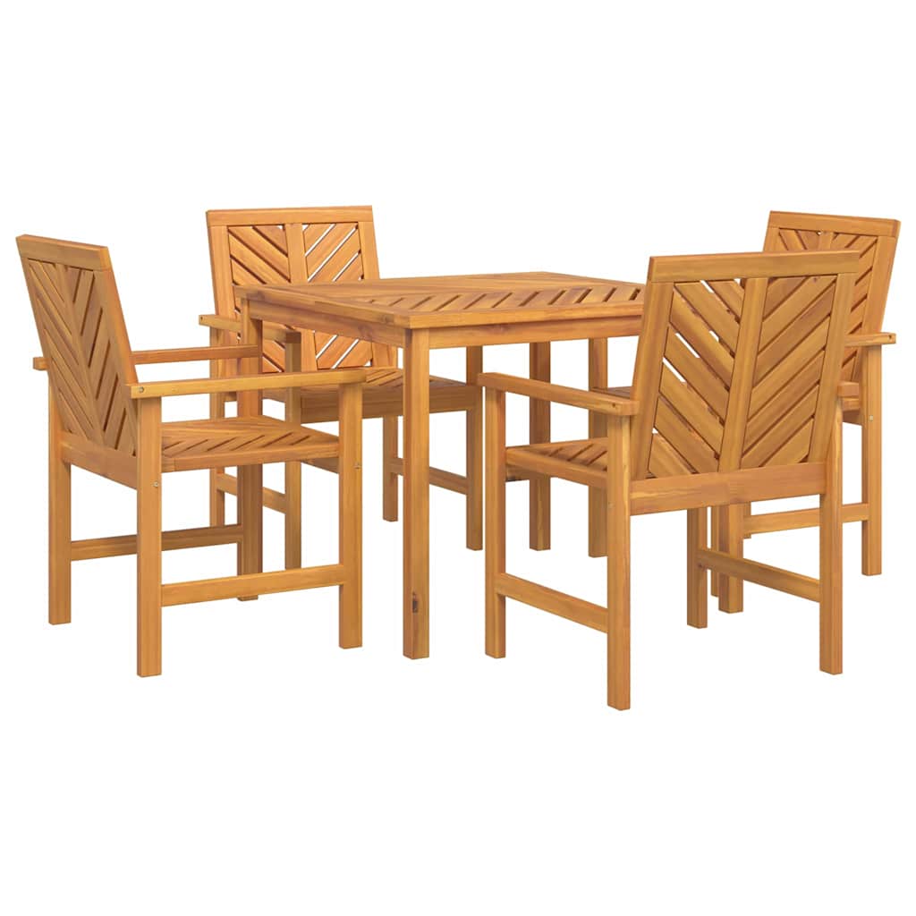 vidaXL Σέτ φαγητού για κήπο 5 pcs Καφέ Στερεό Ξύλο Ακακίας