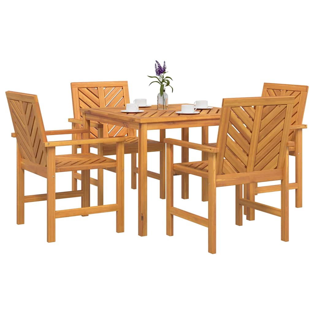 vidaXL Σέτ φαγητού για κήπο 5 pcs Καφέ Στερεό Ξύλο Ακακίας