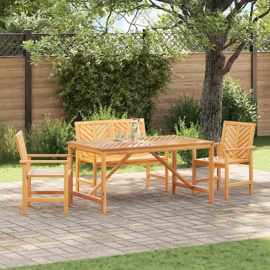 vidaXL Σέτ φαγητού για κήπο 4 pcs Καφέ Στερεό Ξύλο Ακακίας