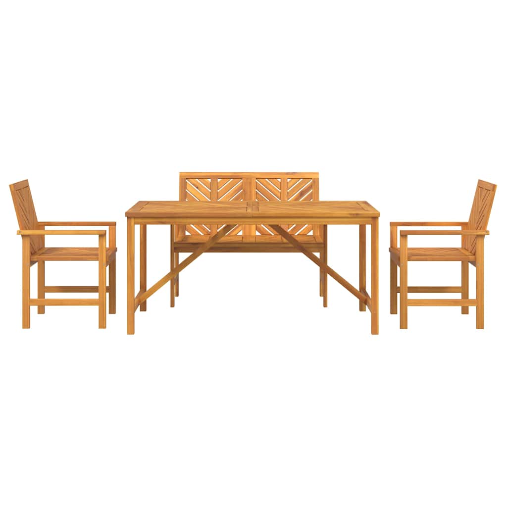 vidaXL Σέτ φαγητού για κήπο 4 pcs Καφέ Στερεό Ξύλο Ακακίας