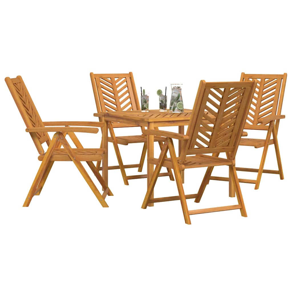vidaXL Σέτ φαγητού για κήπο 5 pcs Καφέ Στερεό Ξύλο Ακακίας