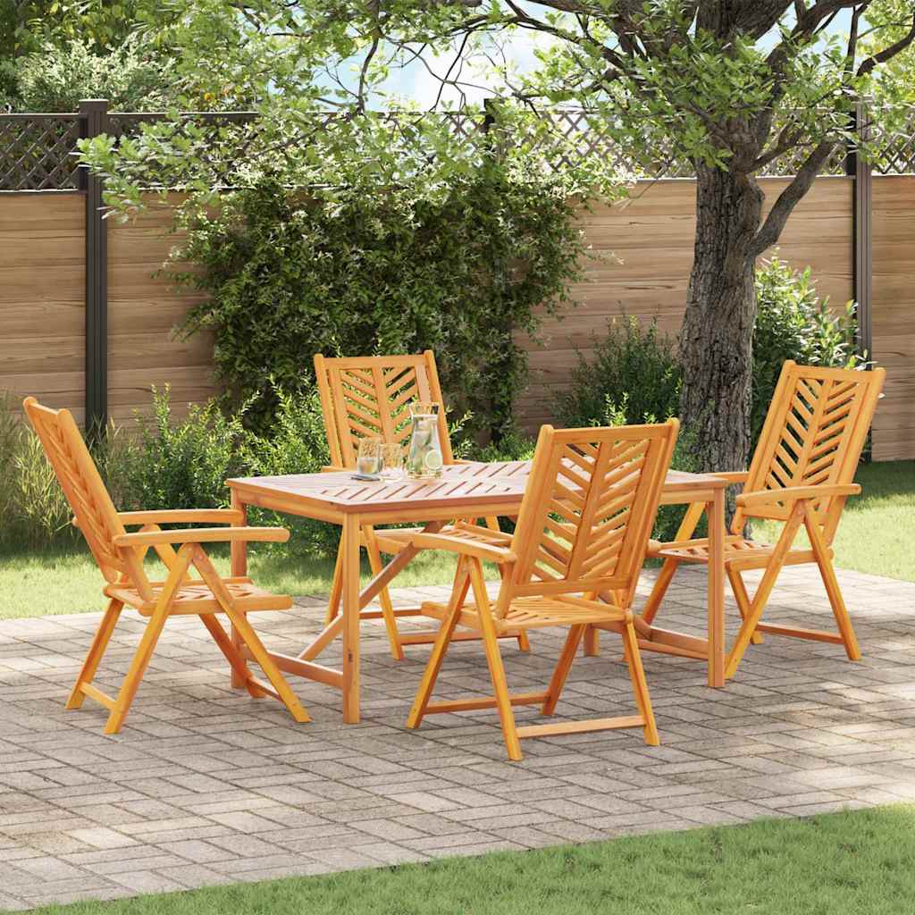 vidaXL Σέτ φαγητού για κήπο 5 pcs Καφέ Στερεό Ξύλο Ακακίας