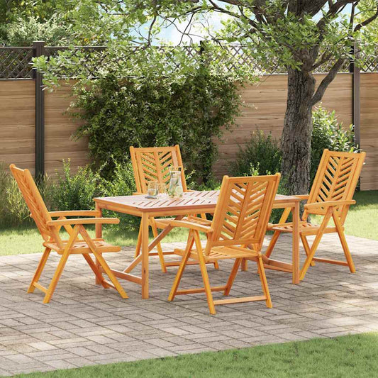 vidaXL Σέτ φαγητού για κήπο 5 pcs Καφέ Στερεό Ξύλο Ακακίας
