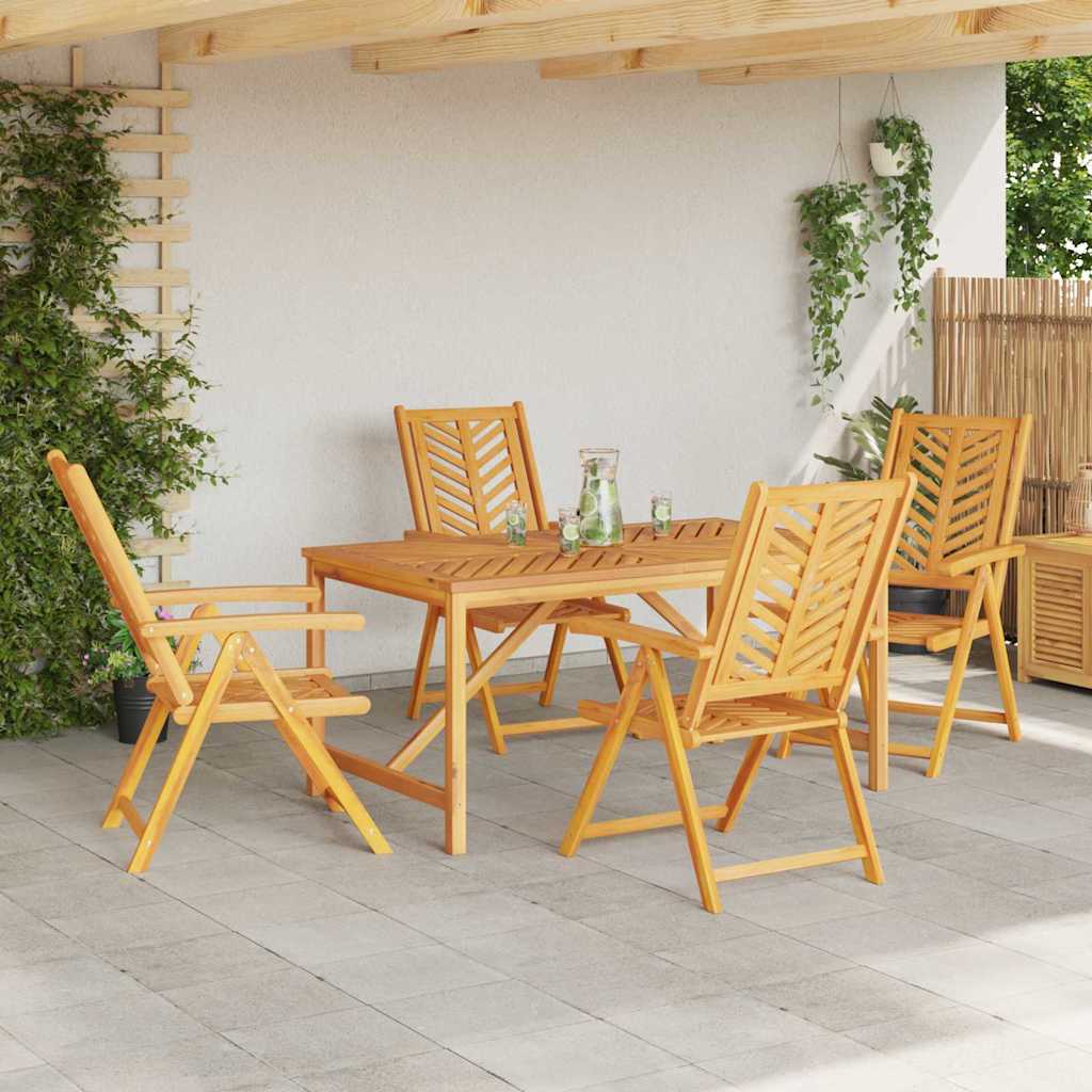 vidaXL Σέτ φαγητού για κήπο 5 pcs Καφέ Στερεό Ξύλο Ακακίας