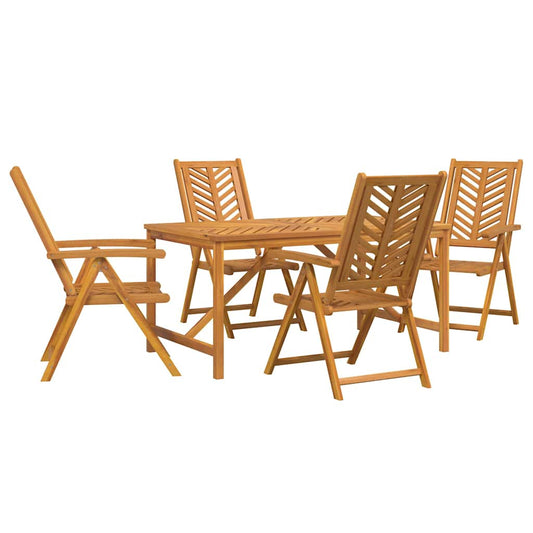 vidaXL Σέτ φαγητού για κήπο 5 pcs Καφέ Στερεό Ξύλο Ακακίας