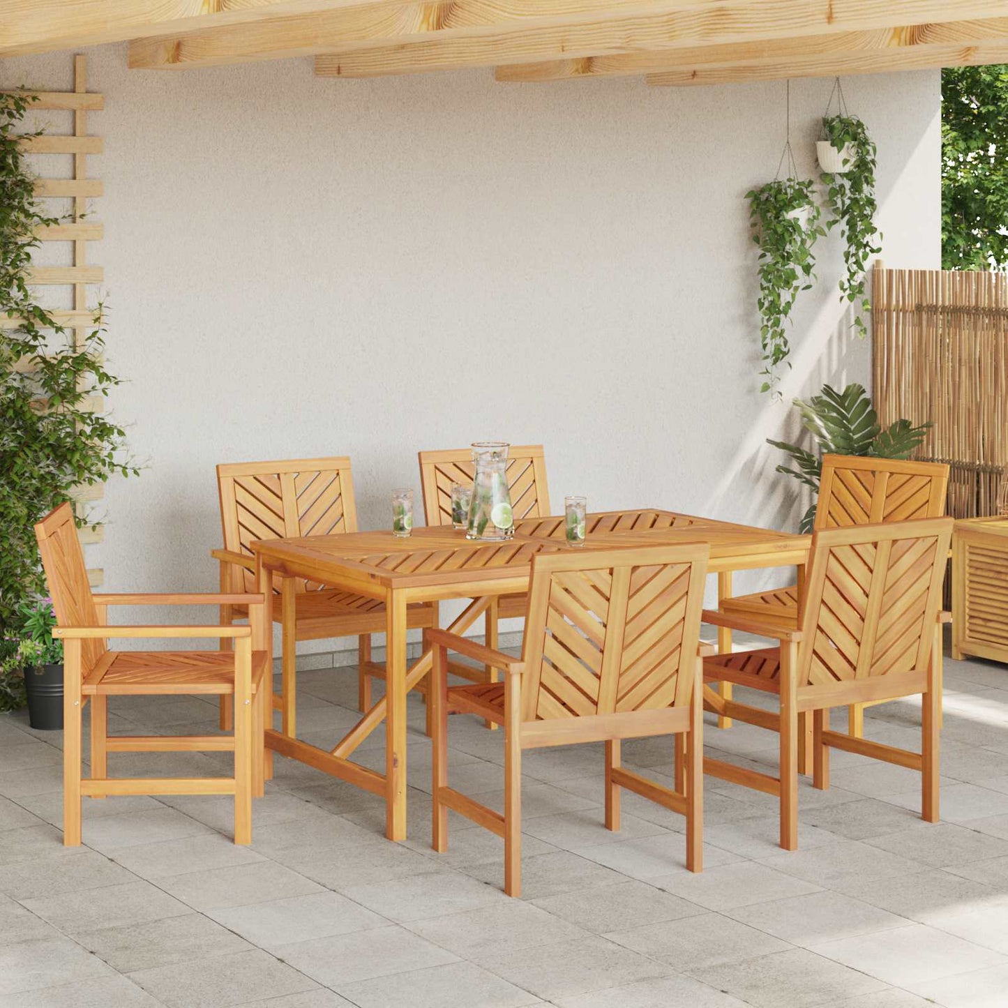 vidaXL Καρέκλα τραπεζαρίας 6 pcs Φυσικό 62,5 x 59 x 89 εκ.