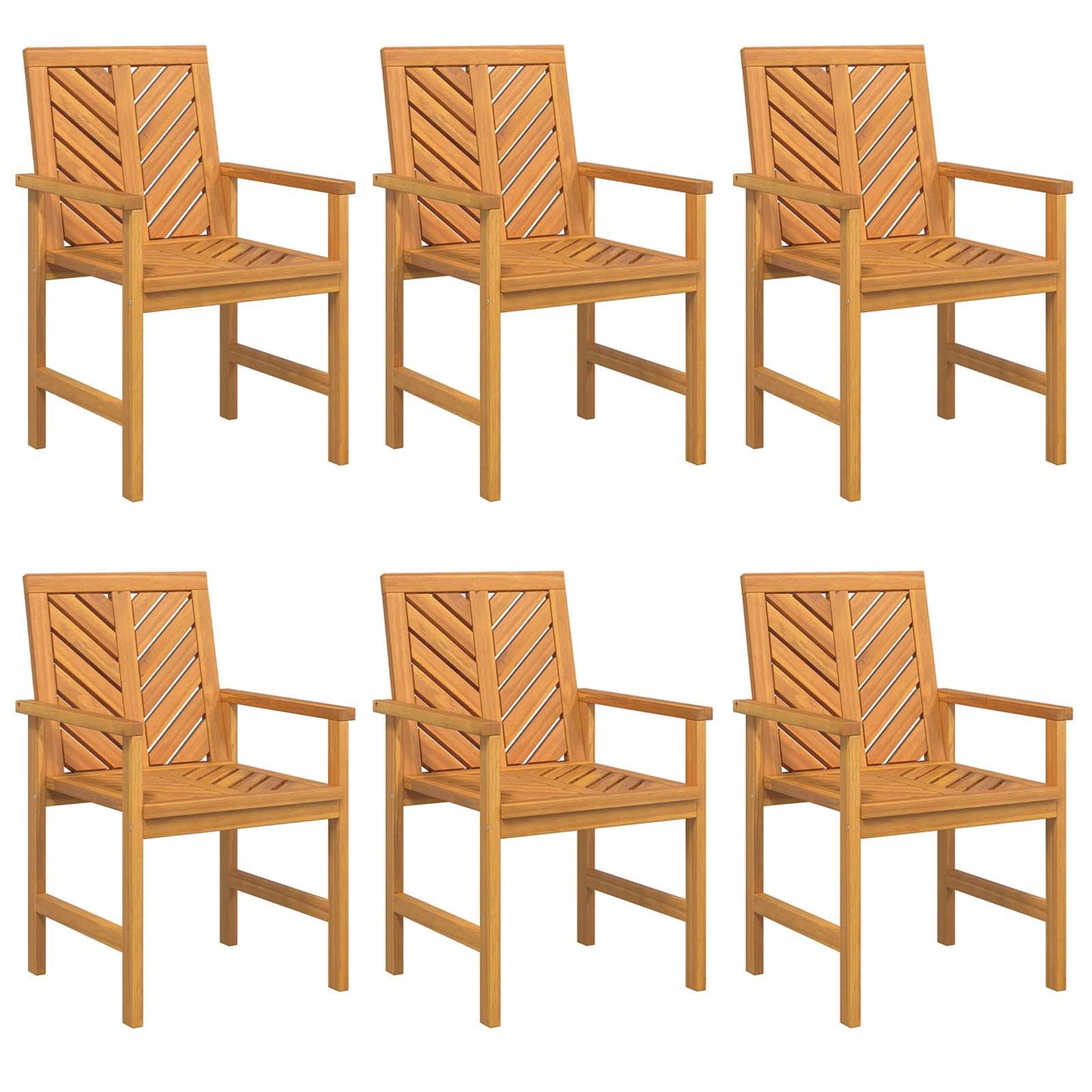 vidaXL Καρέκλα τραπεζαρίας 6 pcs Φυσικό 62,5 x 59 x 89 εκ.