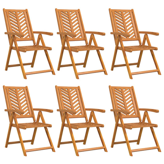 vidaXL Καρέκλα Κήπου 6 pcs Καφέ Στερεό Ξύλο Ακακίας