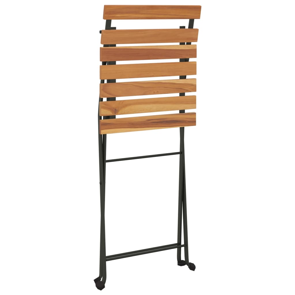 vidaXL Καρέκλες Bistro Πτυσσόμενες 4 τεμ. Μασίφ Ξύλο Teak και Ατσάλι