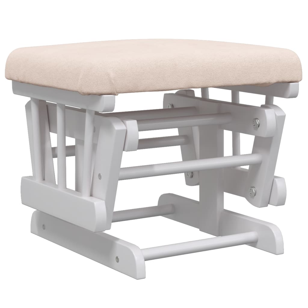 vidaXL Πολυθρόνα Κουνιστή Ανοιχτό Ροζ Υφασμάτινη με Σκαμπό