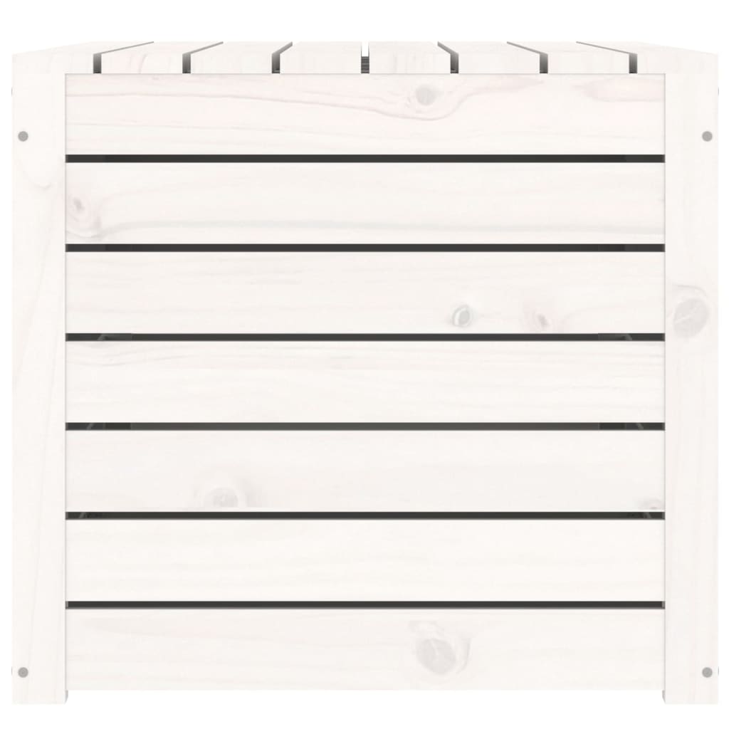 vidaXL Μπαούλο Κήπου Λευκό 101 x 50,5 x 46,5 εκ από Μασίφ Ξύλο Πεύκου