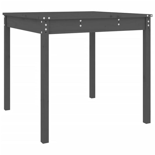 vidaXL Τραπέζι Κήπου Γκρι 82,5 x 82,5 x 76 εκ. από Μασίφ Ξύλο Πεύκου