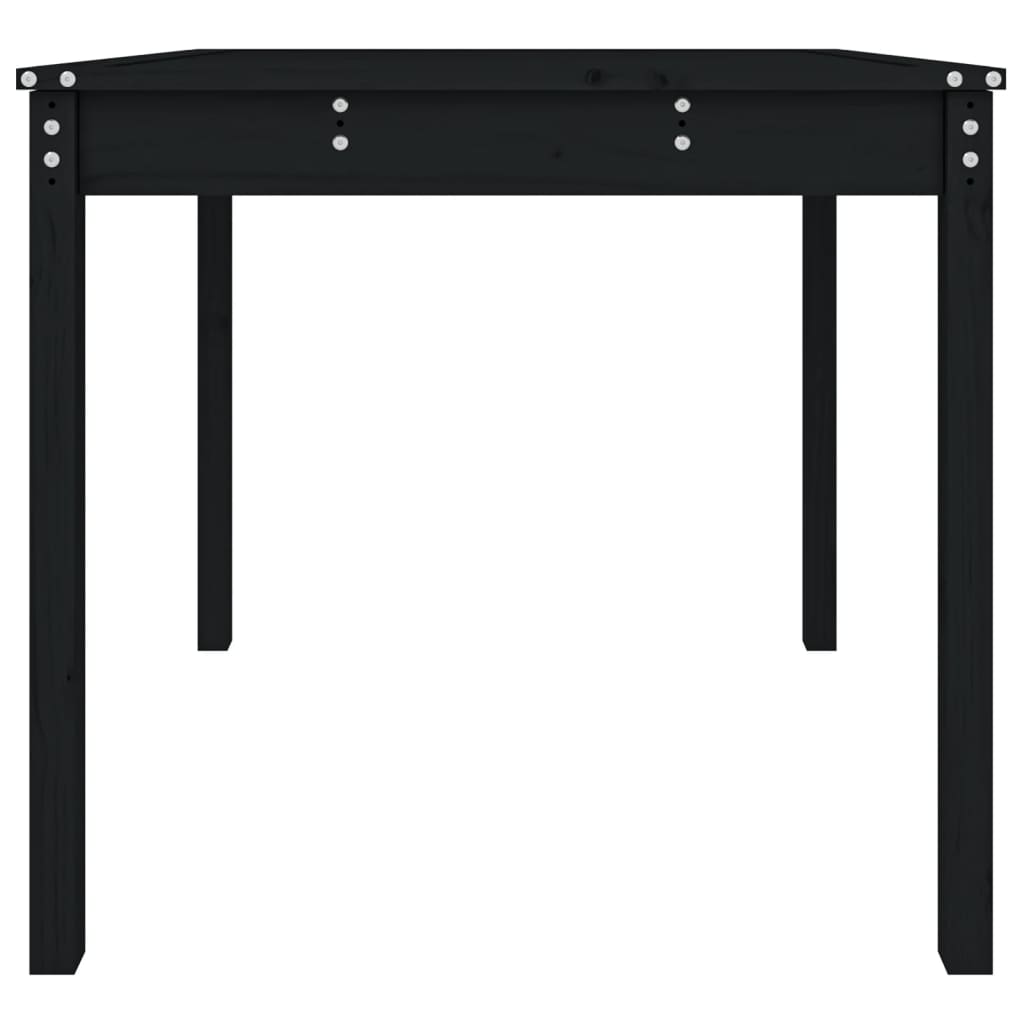 vidaXL Τραπέζι Κήπου Μαύρο 82,5x82,5x76 εκ. από Μασίφ Ξύλο Πεύκου