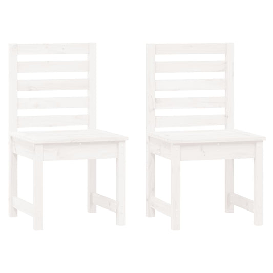 vidaXL Καρέκλες Κήπου 2 τεμ. Λευκές 50x48x91,5 εκ. Μασίφ Ξύλο Πεύκου
