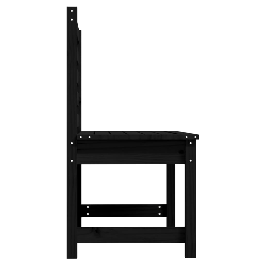 vidaXL Παγκάκι Κήπου Μαύρο 109 εκ. από Μασίφ Ξύλο Πεύκου