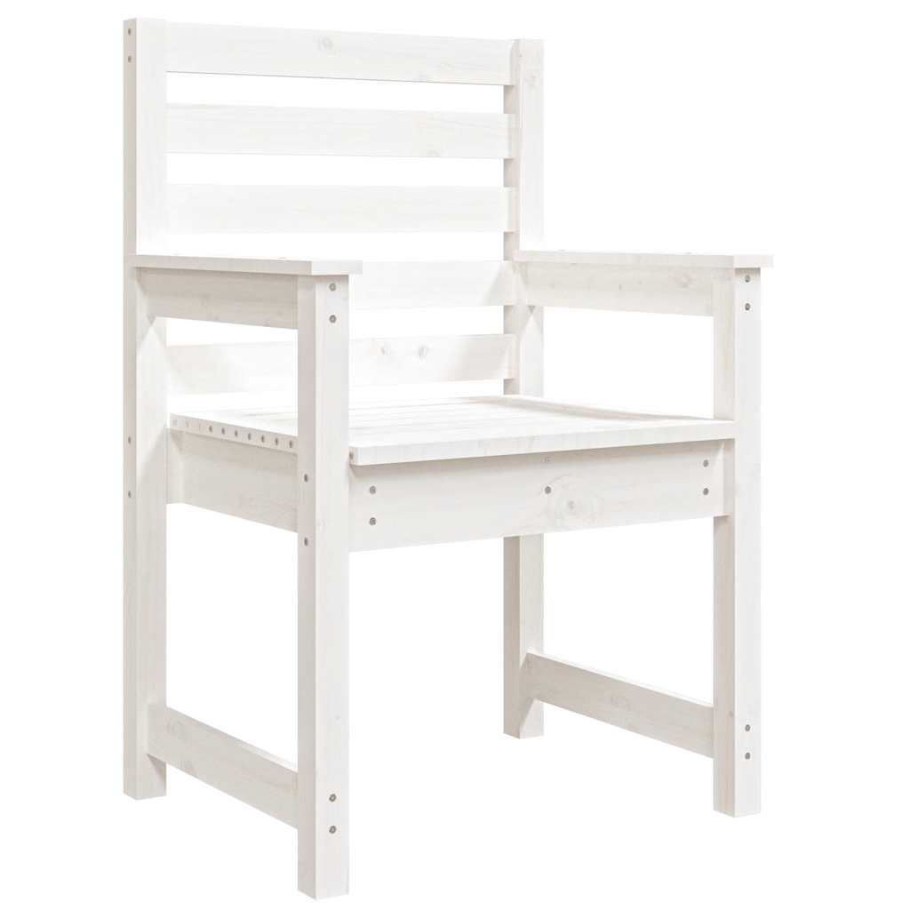 vidaXL Καρέκλες Κήπου 2 τεμ. Λευκές 60x48x91 εκ. Μασίφ Ξύλο Πεύκου