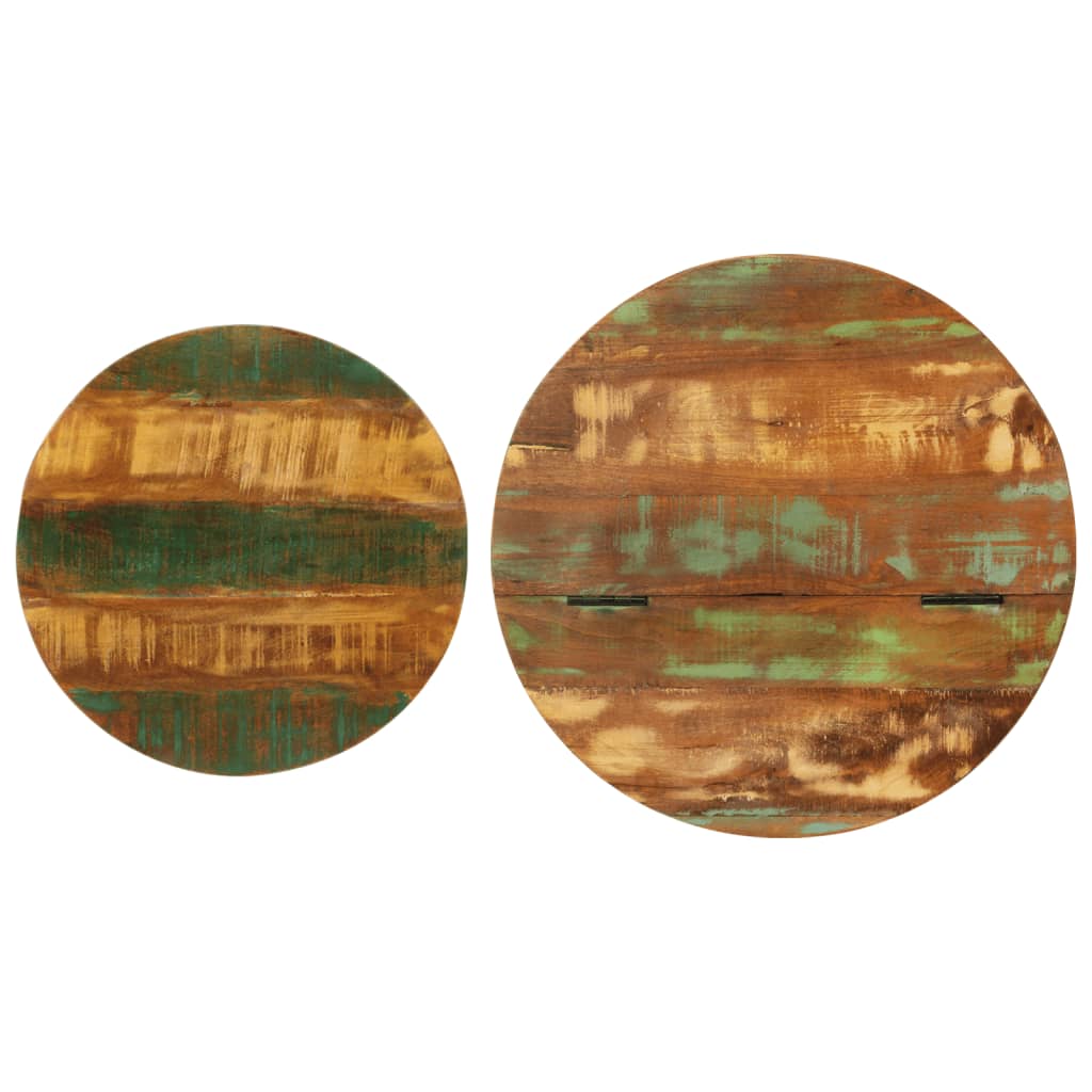 vidaXL Τραπεζάκια Σαλονιού Σετ 2Τεμ. Μαύρα από Μασίφ Ανακυκλωμένο Ξύλο