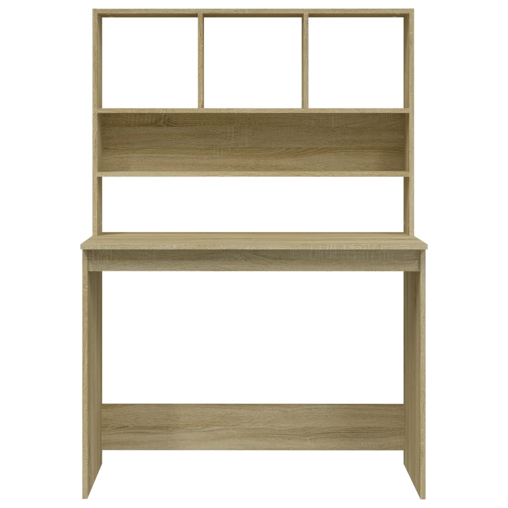 vidaXL Γραφείο με Ράφια Sonoma Δρυς 102x45x148 εκ. Επεξεργασμένο Ξύλο