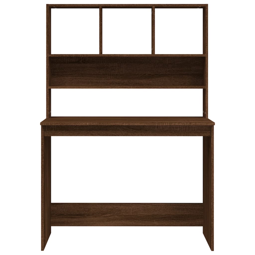 vidaXL Γραφείο με Ράφια Καφέ Δρυς 102 x 45 x 148 εκ Επεξεργασμένο Ξύλο