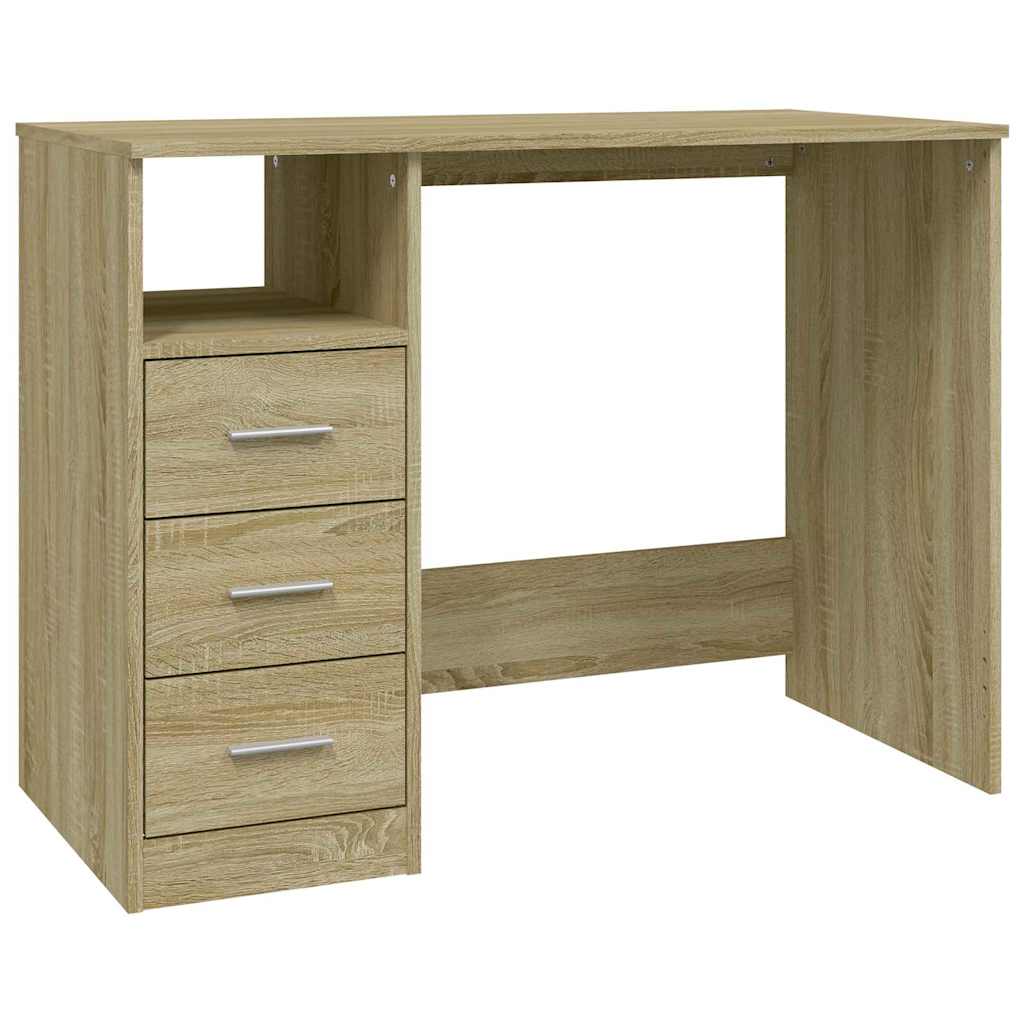 vidaXL Γραφείο με Συρτάρια Sonoma Δρυς 102x50x76 εκ Επεξεργασμένο Ξύλο