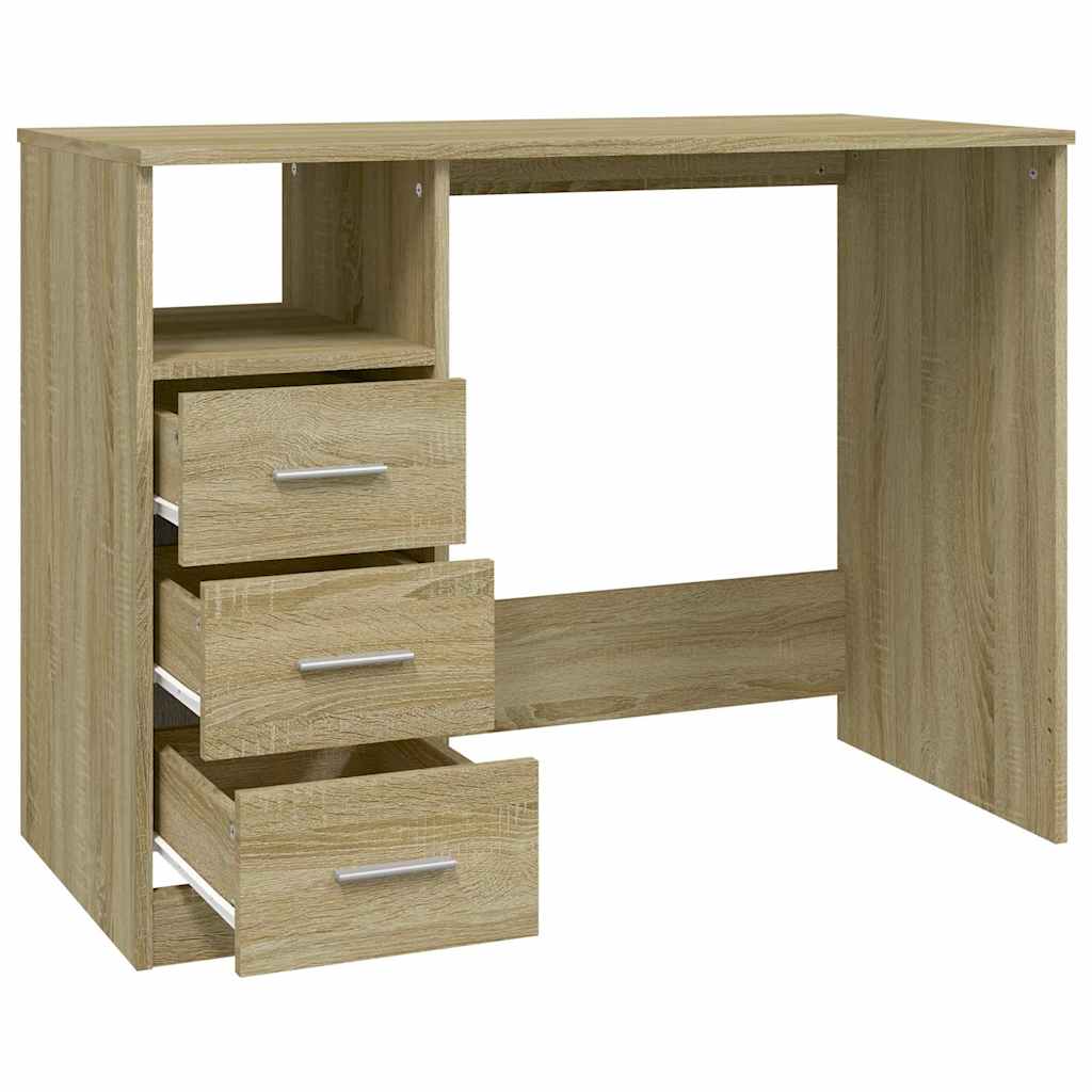 vidaXL Γραφείο με Συρτάρια Sonoma Δρυς 102x50x76 εκ Επεξεργασμένο Ξύλο
