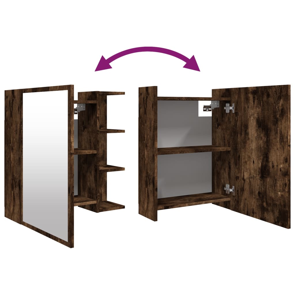 vidaXL Ντουλάπι Μπάνιου με Καθρέφτη Καπν. Δρυς 62,5x20,5x64εκ Επ. Ξύλο