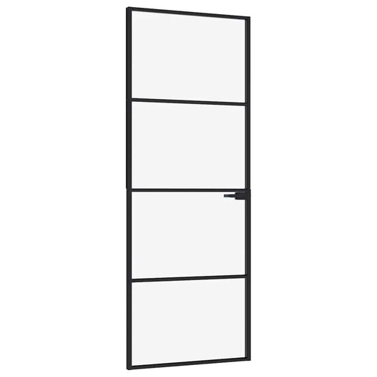 vidaXL Εσωτερική Πόρτα 76x201,5 εκ. Ψημένο Γυαλί και Λεπτό Αλουμίνιο