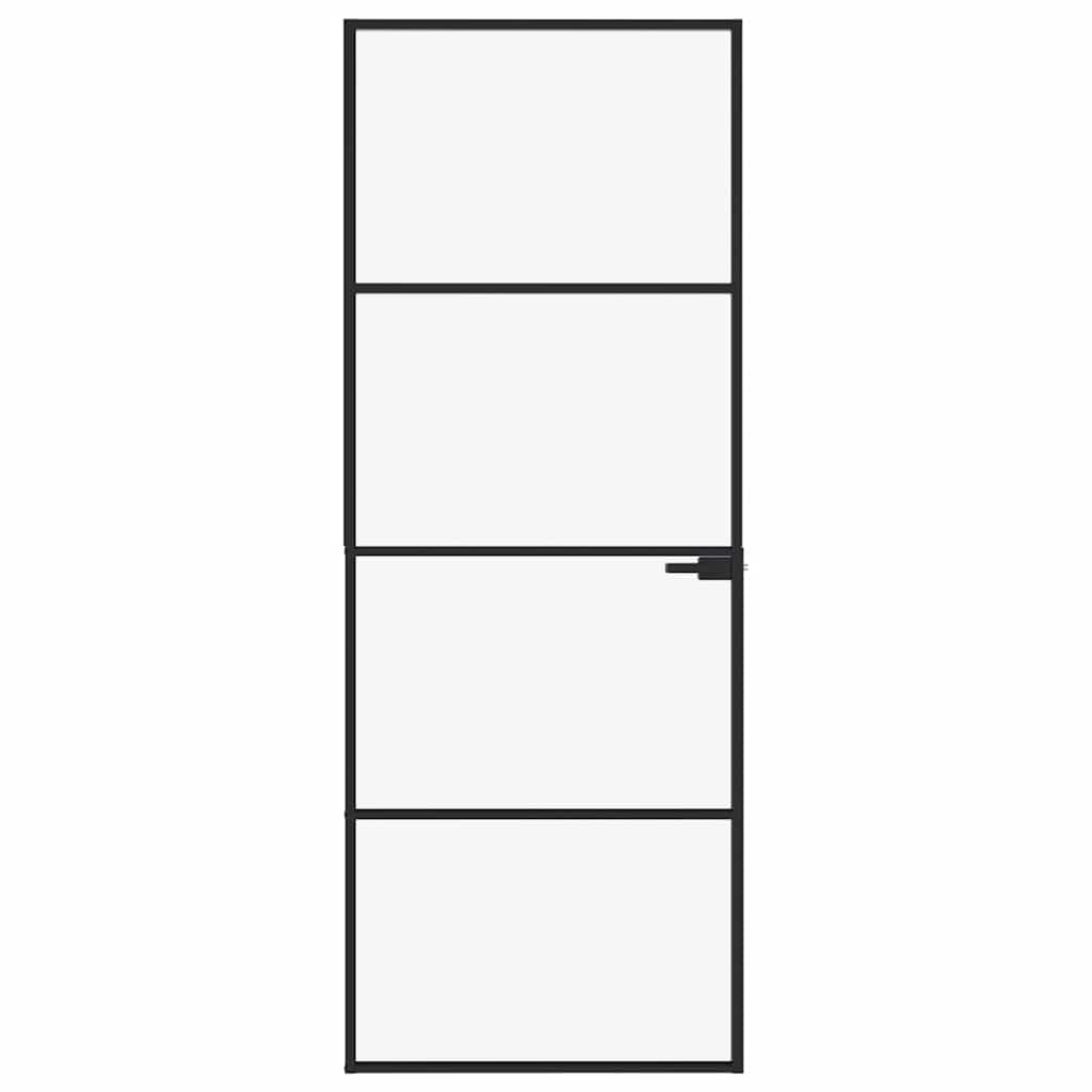 vidaXL Εσωτερική Πόρτα 76x201,5 εκ. Ψημένο Γυαλί και  Λεπτό Αλουμίνιο