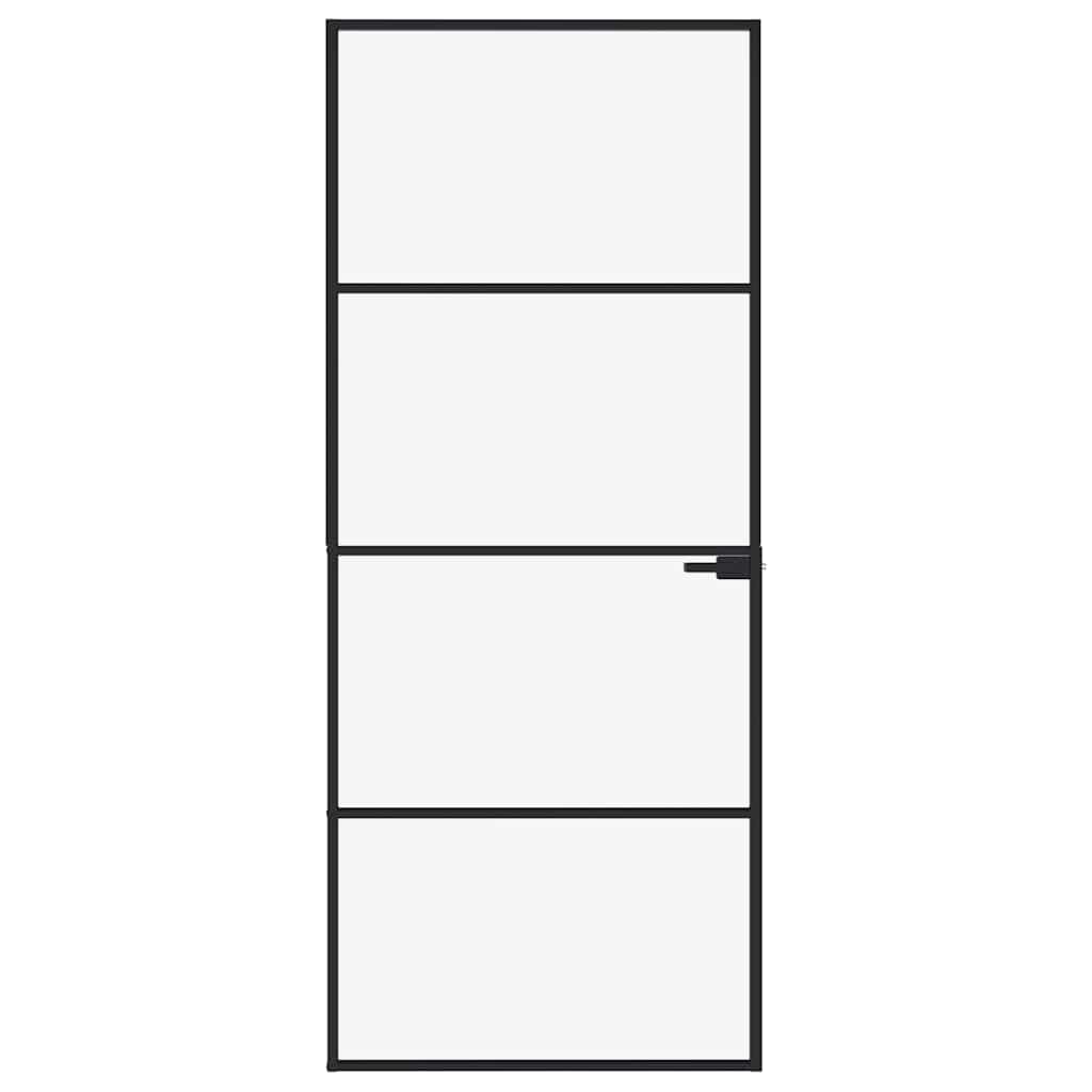 vidaXL Εσωτερική Πόρτα 83x201,5 εκ. Ψημένο Γυαλί και  Λεπτό Αλουμίνιο