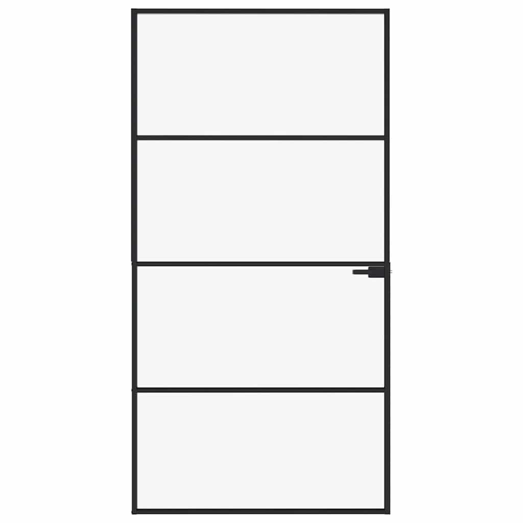 vidaXL Εσωτερική Πόρτα 102x201,5 εκ. Ψημένο Γυαλί και  Λεπτό Αλουμίνιο