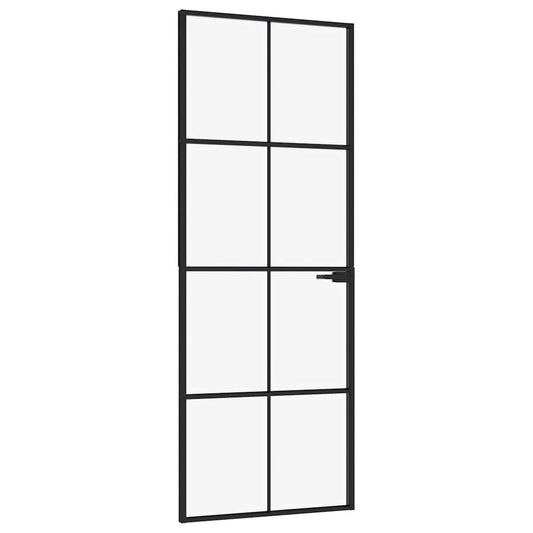 vidaXL Εσωτερική Πόρτα 76x201,5 εκ. Ψημένο Γυαλί και Λεπτό Αλουμίνιο