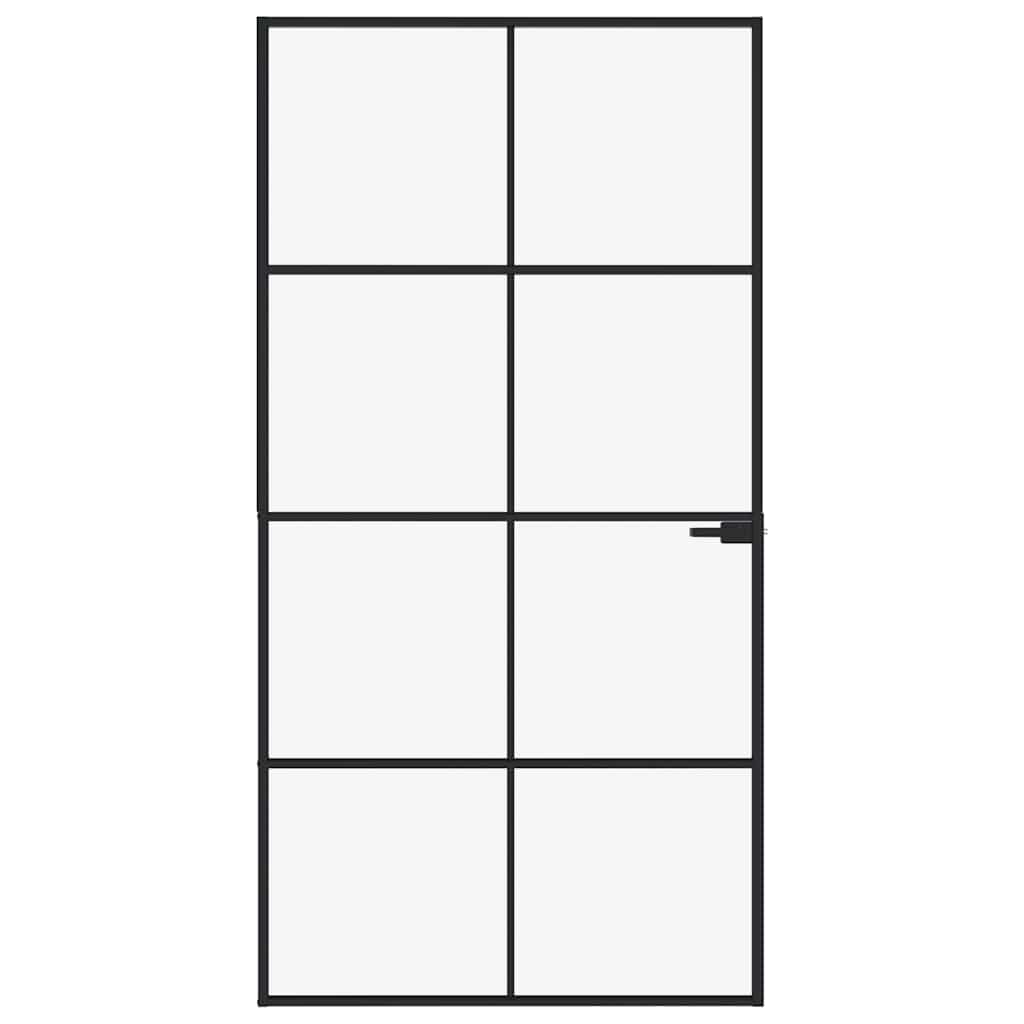 vidaXL Εσωτερική Πόρτα 102x201,5 εκ. Ψημένο Γυαλί και  Λεπτό Αλουμίνιο