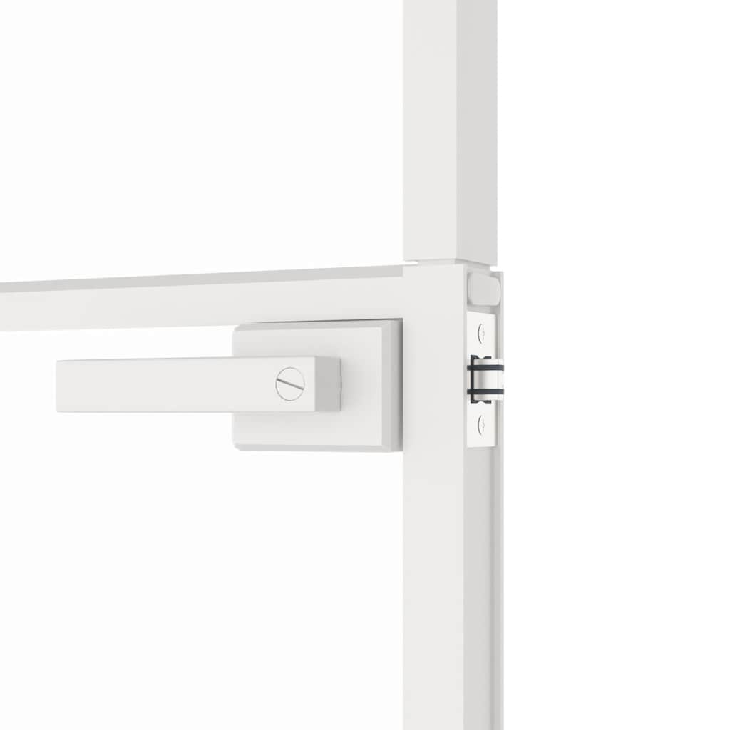 vidaXL Εσωτερική Πόρτα Λευκή 93x201,5 εκ. Ψημένο Γυαλί&Λεπτό Αλουμίνιο