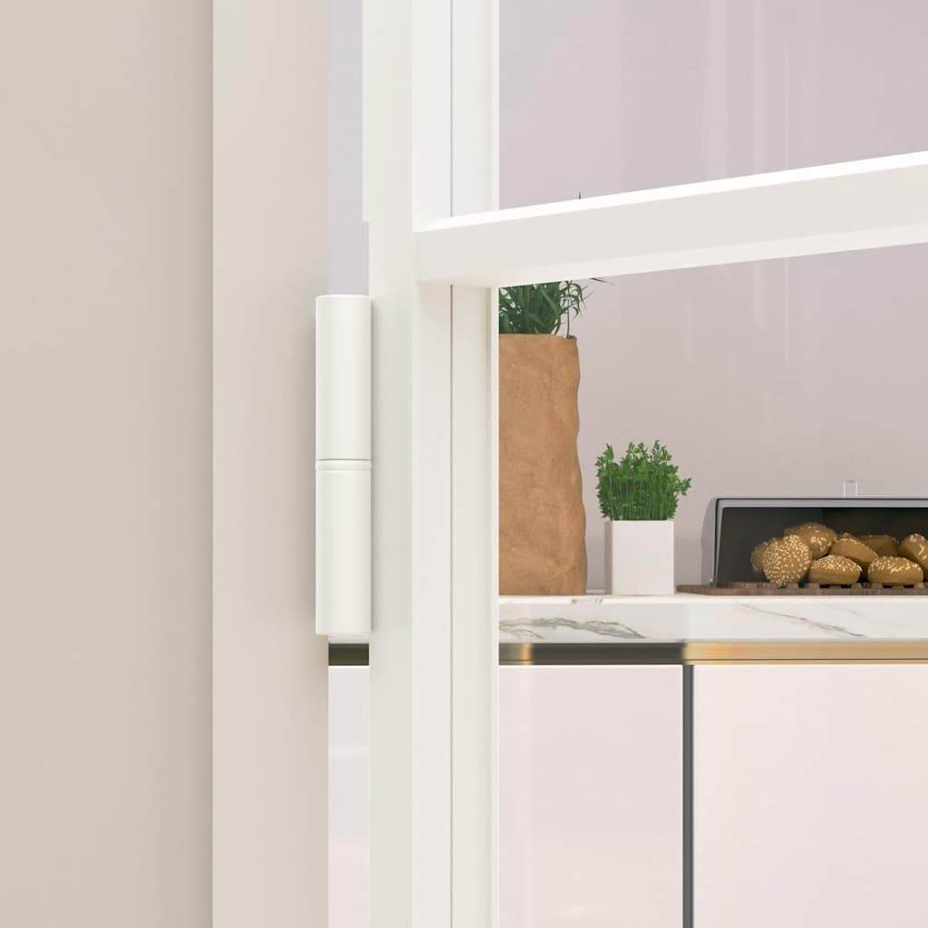 vidaXL Εσωτερική Πόρτα Λευκή 102x201,5εκ. Ψημένο Γυαλί&Λεπτό Αλουμίνιο