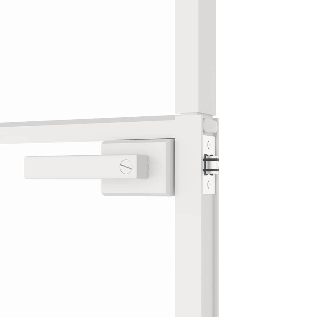 vidaXL Εσωτερική Πόρτα Λευκή 76x201,5 εκ. Ψημένο Γυαλί&Λεπτό Αλουμίνιο