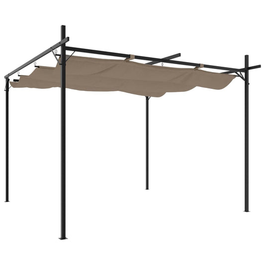 vidaXL Πέργκολα με Πτυσσόμενη Οροφή Taupe 295 x 292 x 230 εκ.