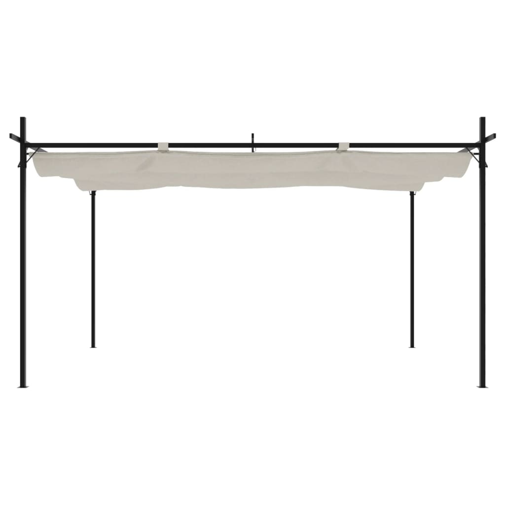 vidaXL Πέργκολα με Πτυσσόμενη Οροφή Κρεμ 395 x 292 x 230 εκ.
