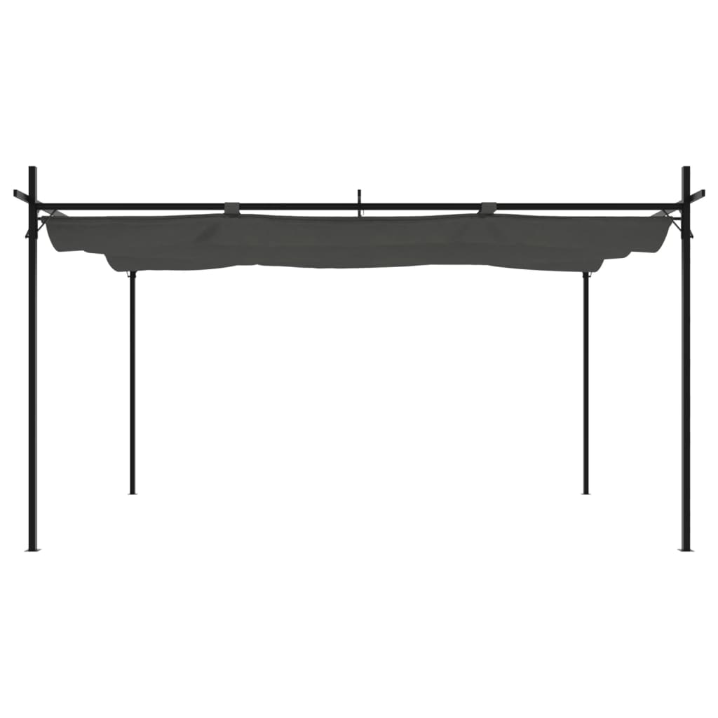 vidaXL Πέργκολα με Πτυσσόμενη Οροφή Ανθρακί 395 x 292 x 230 εκ.