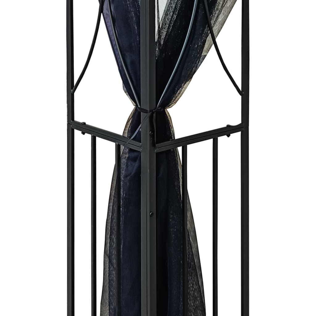 vidaXL Κιόσκι με Πλευρικά Τοιχώματα Ανθρακί 300x300x270 εκ. από Ατσάλι