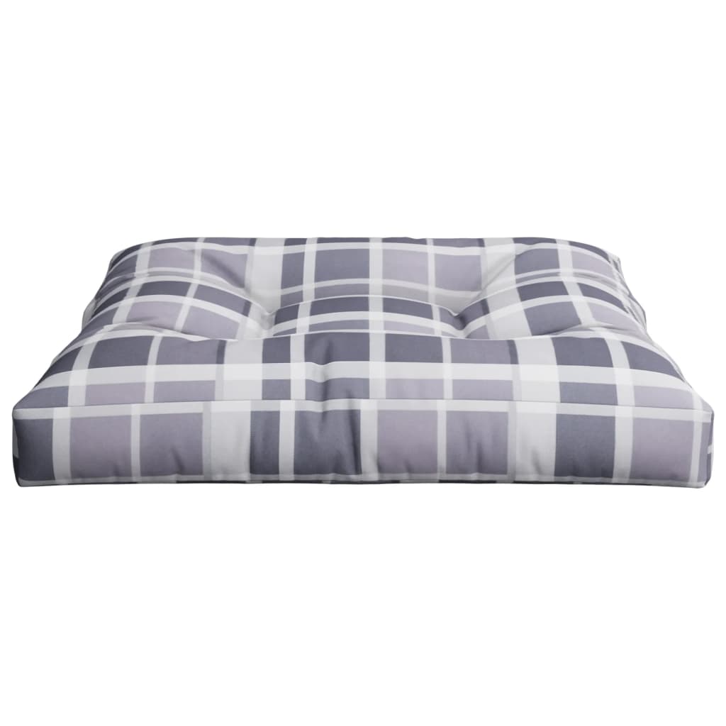 vidaXL Μαξιλάρι Παλέτας Γκρι Καρό 70 x 70 x 12 εκ. Υφασμάτινο
