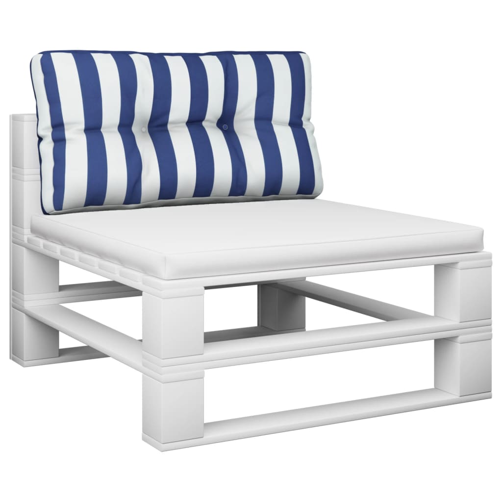 vidaXL Μαξιλάρι Παλέτας Μπλε & Λευκό Ριγέ 70 x 40 x 12 εκ. Υφασμάτινο
