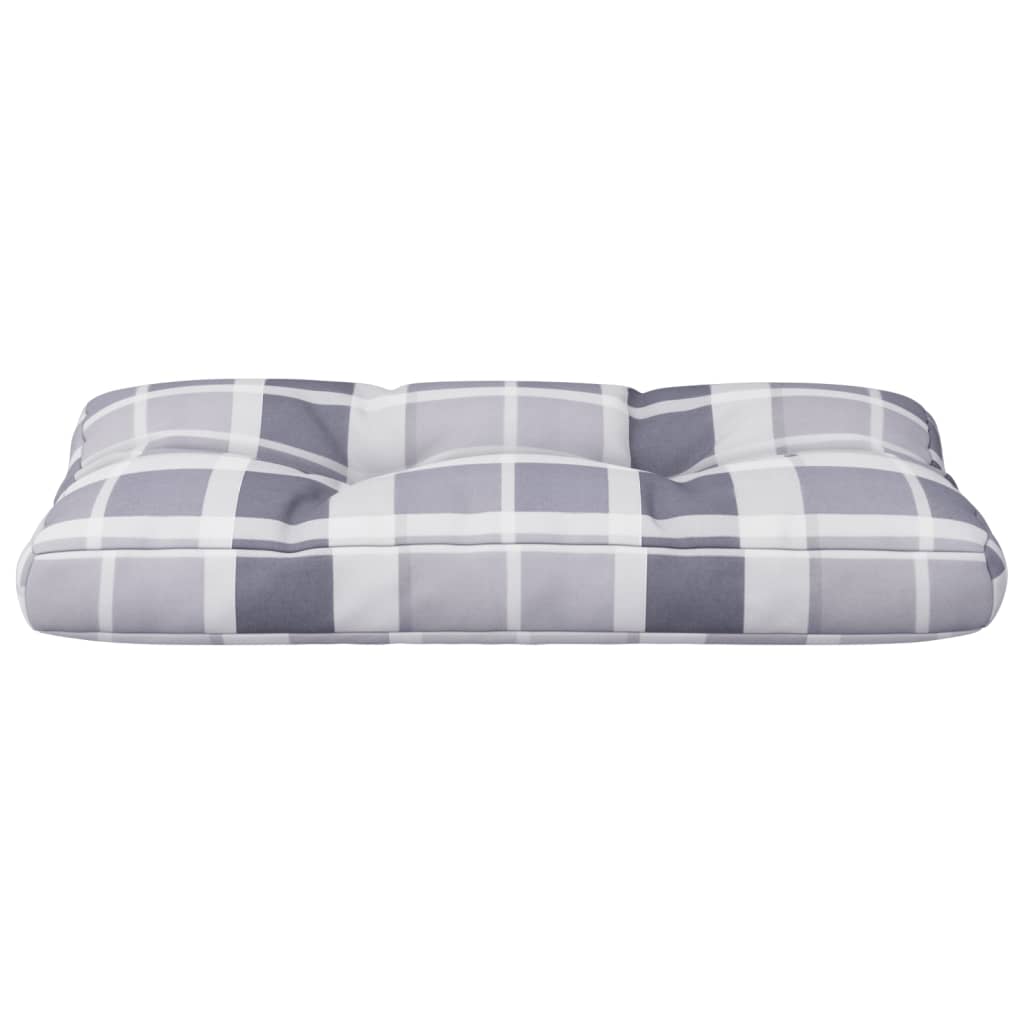 vidaXL Μαξιλάρι Παλέτας Γκρι Καρό 80 x 40 x 12 εκ. Υφασμάτινο