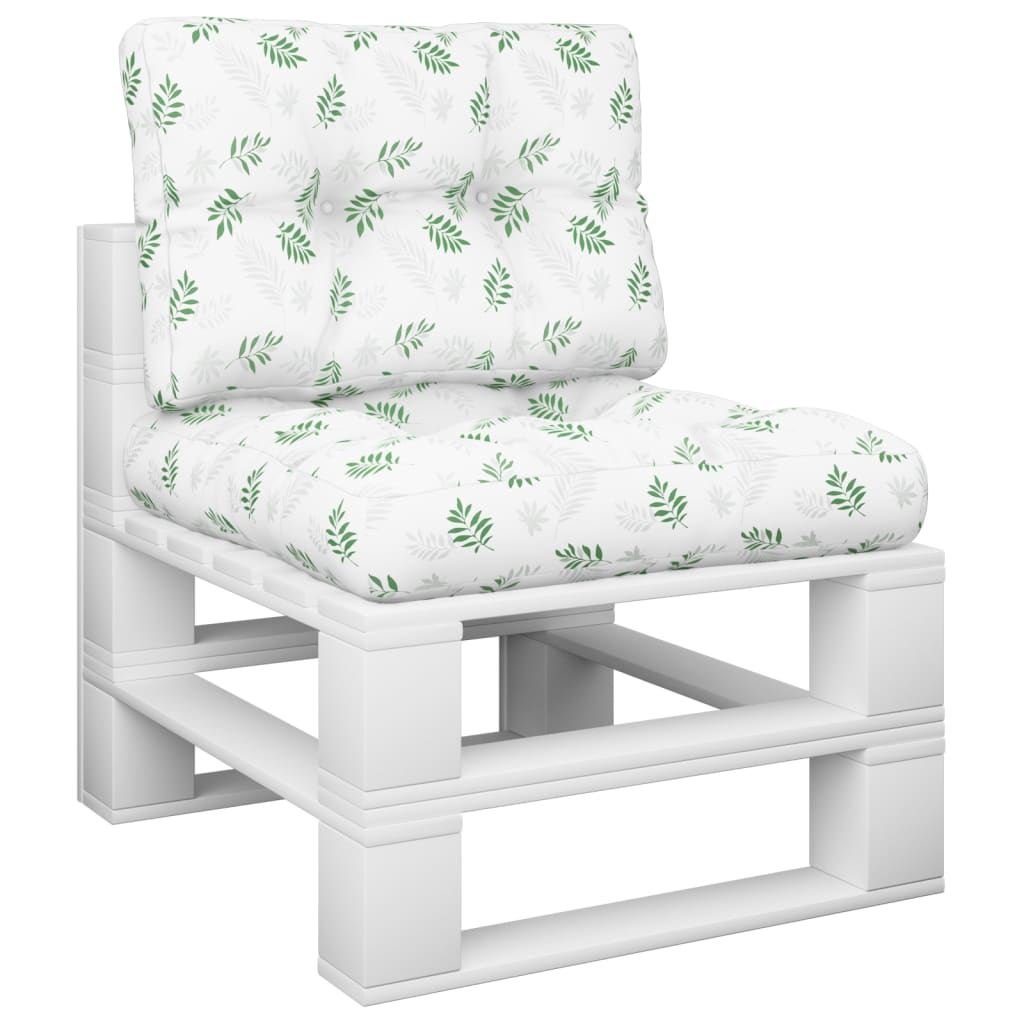 vidaXL Μαξιλάρια Παλέτας 2 τεμ. Σχέδιο Φύλλων Υφασμάτινα