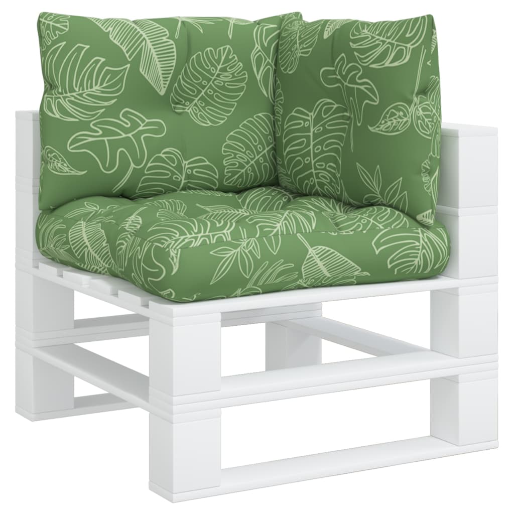 vidaXL Μαξιλάρια Παλέτας 3 τεμ. Σχέδιο Φύλλων Υφασμάτινα