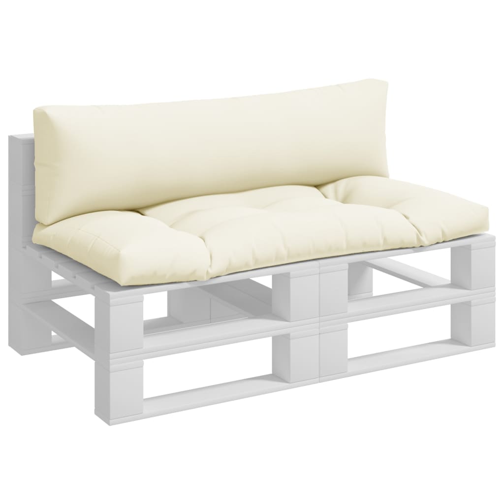 vidaXL Μαξιλάρια Παλέτας 2 τεμ. Κρεμ Υφασμάτινα