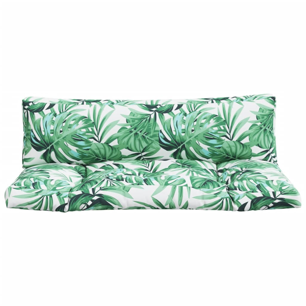 vidaXL Μαξιλάρια Παλέτας 2 τεμ. Σχέδιο Φύλλων Υφασμάτινα